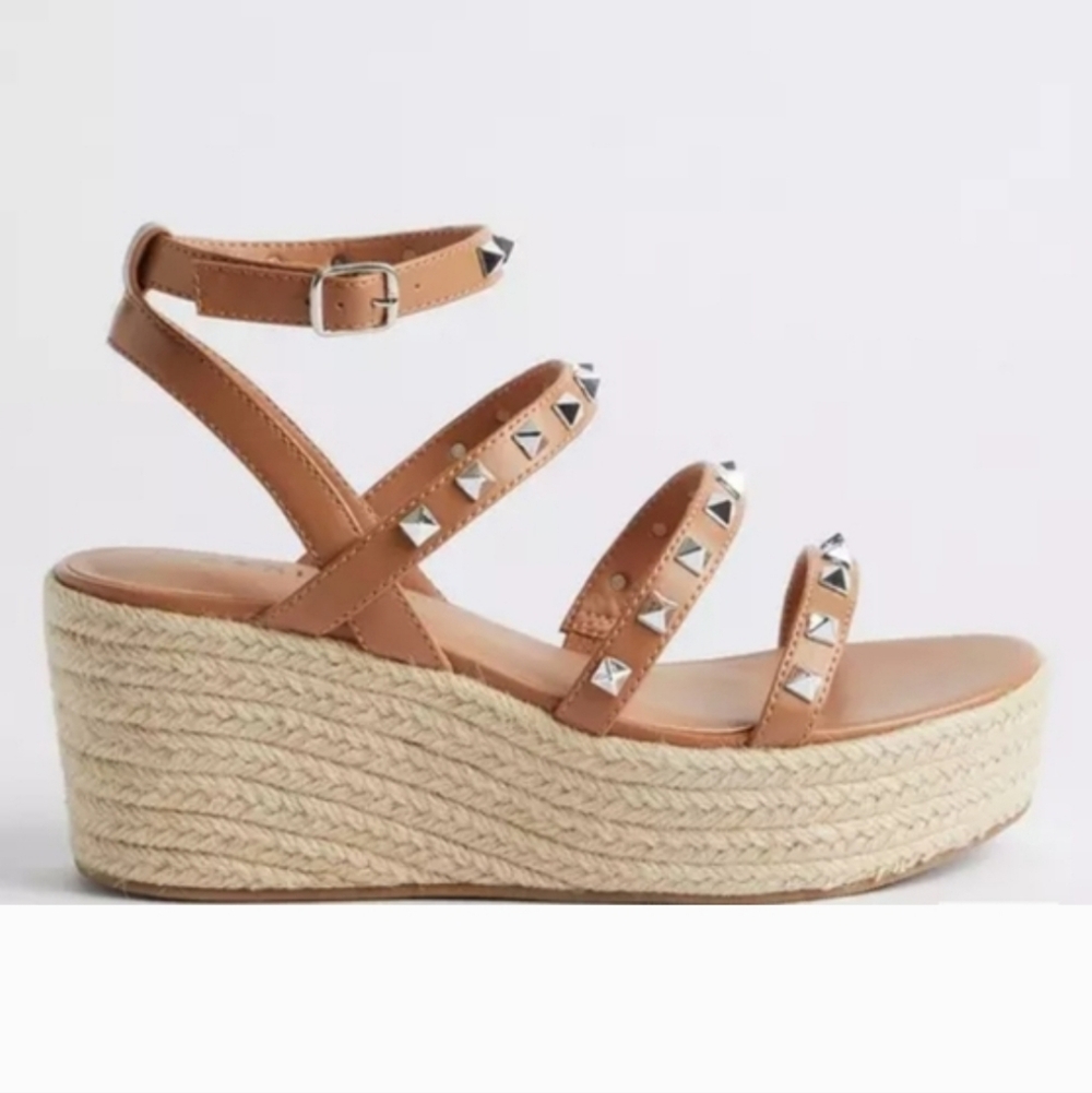 Torrid Studded Gladiator Espadrille Wedge Sandals Size 8.5 WW